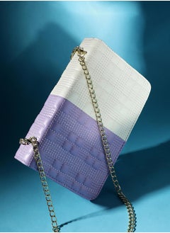 Haute Sauce Contrast Quilted Sling Bag - White & Lilac  - Image 4