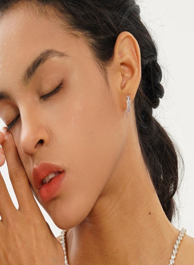 TOPGRILLZ Iced Out Hoop Earrings Cubic Zirconia Huggie Cartilage Cuff Hypoallergenic Luxury Fashion Round Circle Earrings For Men Women - Image 3