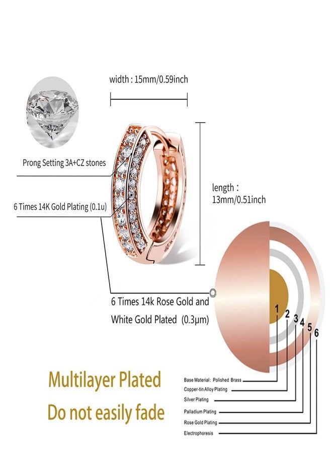 TOPGRILLZ Iced Out Hoop Earrings Cubic Zirconia Huggie Cartilage Cuff Hypoallergenic Luxury Fashion Round Circle Earrings For Men Women - Image 2