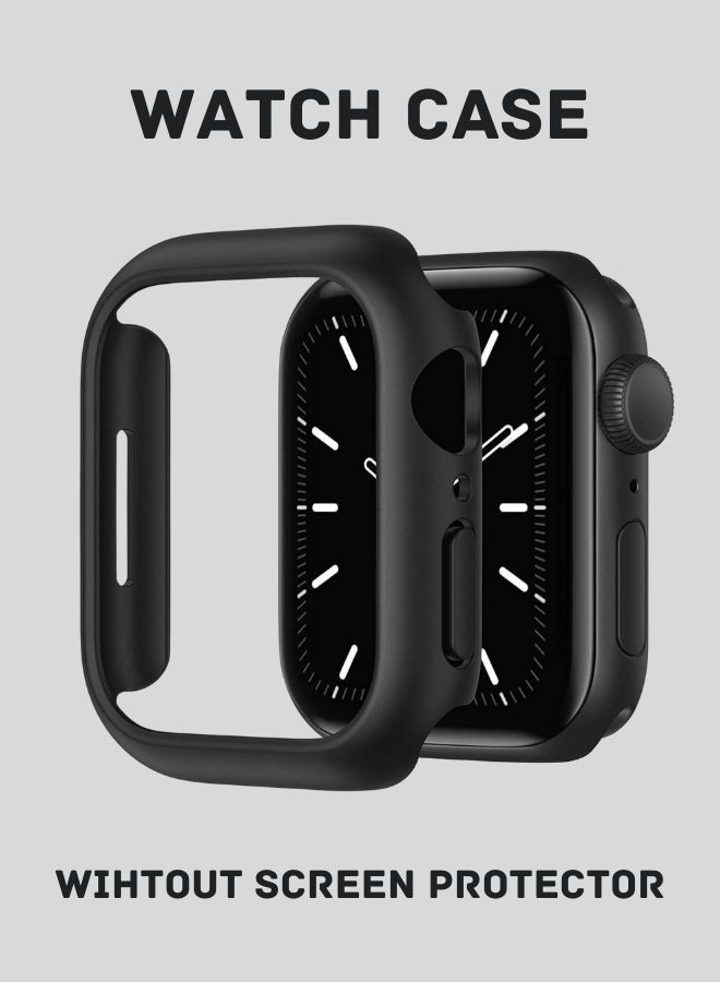 اطار واقٍ من الصدمات من البولي كربونات الصلبة لساعة  Apple Watch series 7 مقاس 41 مم ، بدون واقي شاشة أسود - Image 1