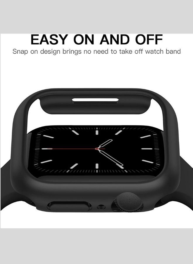 اطار واقٍ من الصدمات من البولي كربونات الصلبة لساعة  Apple Watch series 7 مقاس 41 مم ، بدون واقي شاشة أسود - Image 2