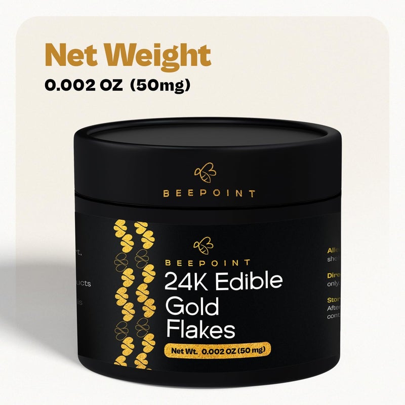 BeePoint 24K Edible Gold Foil Flakes - 50mg for Cake Decorating, Baking, Crafts, and Makeup - Image 5