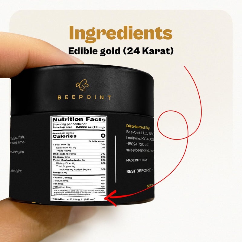 BeePoint 24K Edible Gold Foil Flakes - 50mg for Cake Decorating, Baking, Crafts, and Makeup - Image 4