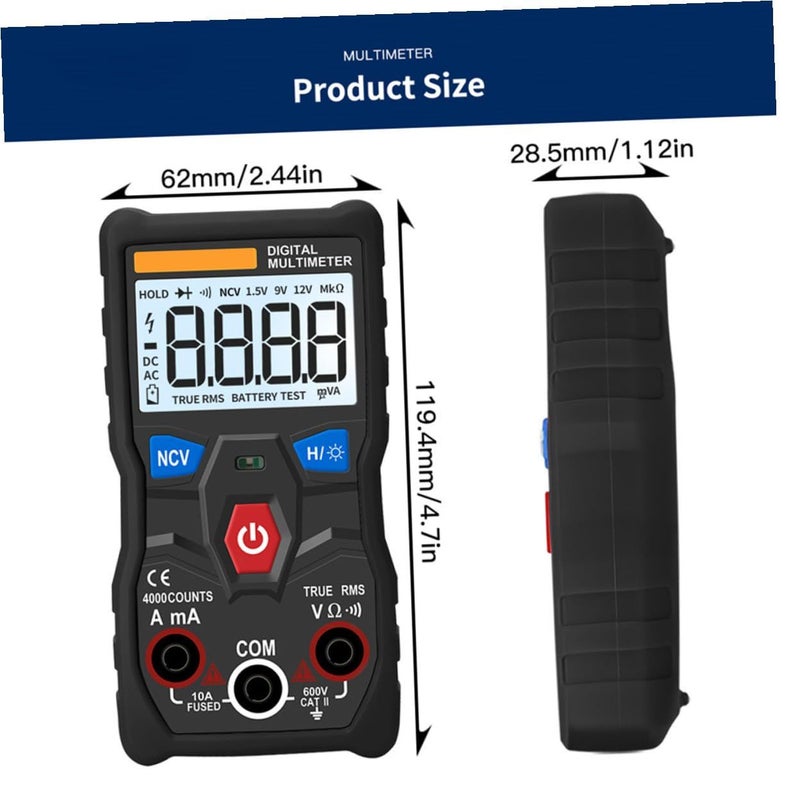 Heat Resistant Test Leads Digital Multimeter Auto Detect Voltage Resistance Capacitance - Image 3