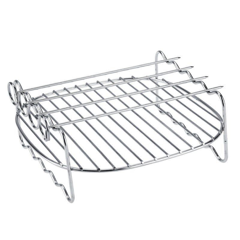 Replacement BBQ Rack: 2-Layer Stainless Steel Skewers - Dishwasher Safe Non-Stick Baking Tray for Philips Air Fryer, Rotisserie Oven, Outdoor BBQ - Image 2