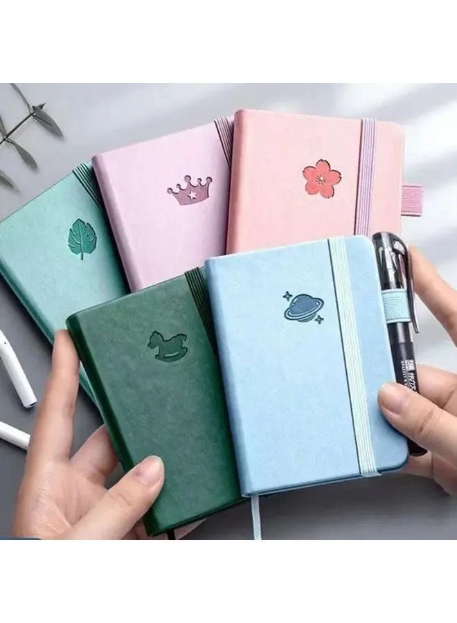 Purple Mini Notebook 8x11cm Pocket Notepad With Elastic Closure For School Office - Image 2