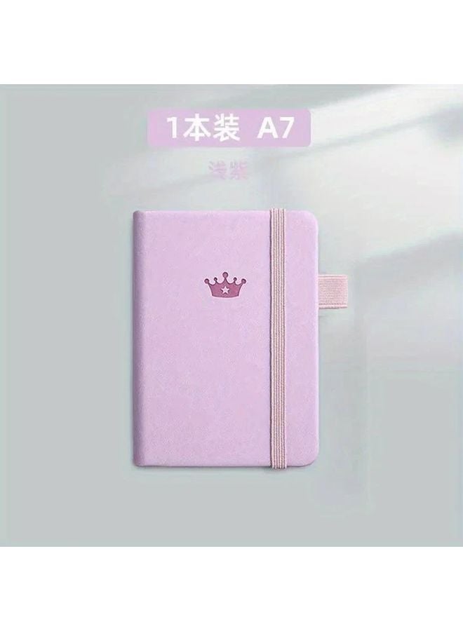 Purple Mini Notebook 8x11cm Pocket Notepad With Elastic Closure For School Office - Image 1