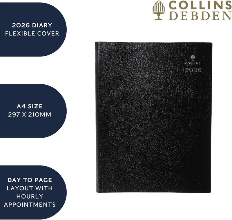 Collins - Leadership - 2026 12 Month Calendar Year Planner, Day-To-Page with Hourly Appointments Diary, A4 - Black (CP6743.99-26) - Image 5