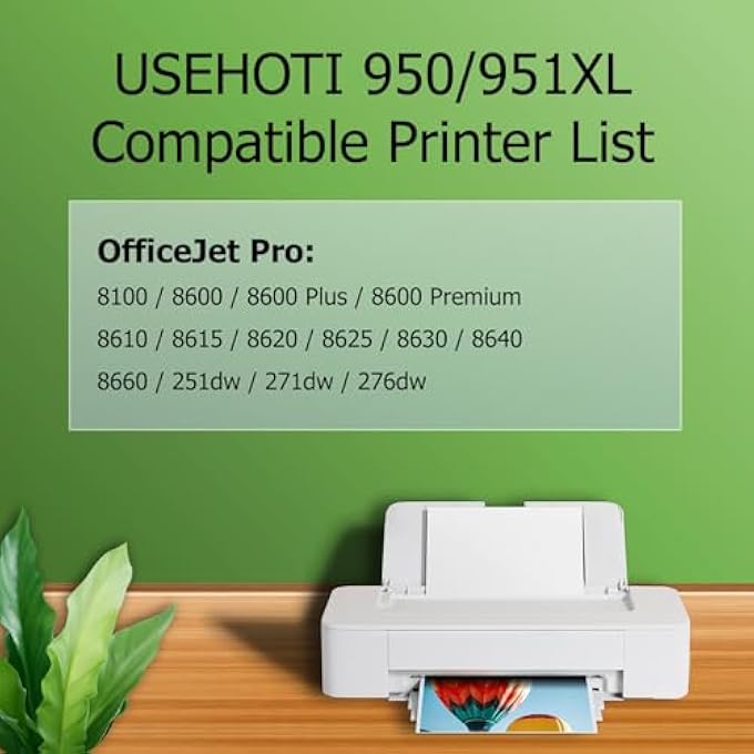950XL 951XL COMPATIBLE FOR 950 951 INK CARTRIDGES COMBO PACK WORK WITH OFFICEJET PRO 8600 8610 8620 8100 8630 8660 8640 8615 276DW 8625 251DW (BLACK CYAN MAGENTA YELLOW, 4 PACK) - Image 3