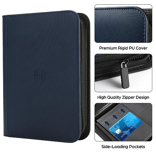 Pemocyny Card Binder 4 Pocket with Zipper, 288 Pockets Trading Card Holder Book, Premium PU Cover Zip Folder Binder, Side Loading Carrying Case Binder Album for TCG, MTG, Sports Cards, Game Cards - Image 2