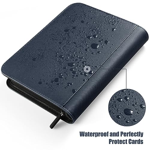 Pemocyny Card Binder 4 Pocket with Zipper, 288 Pockets Trading Card Holder Book, Premium PU Cover Zip Folder Binder, Side Loading Carrying Case Binder Album for TCG, MTG, Sports Cards, Game Cards - Image 4