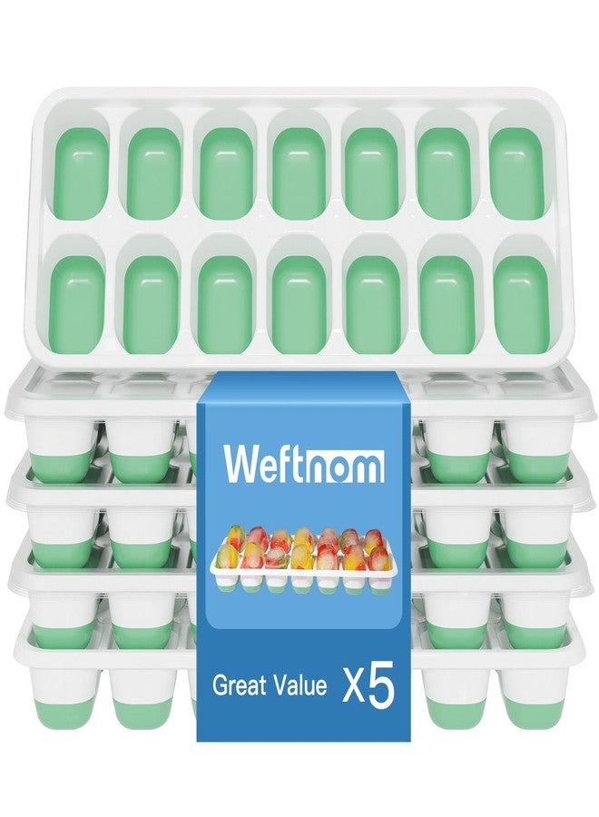Weftnom 5 Pack 70 Cube Silicone Ice Cube Trays for Freezer with Lids, Easy-Release Stackable Ice Molds & Ice Trays, BPA-Free Freezer Ice Tray Set for Drinks,Coffee,Cocktails, Food,Ice Trays for Freezer. - Image 1