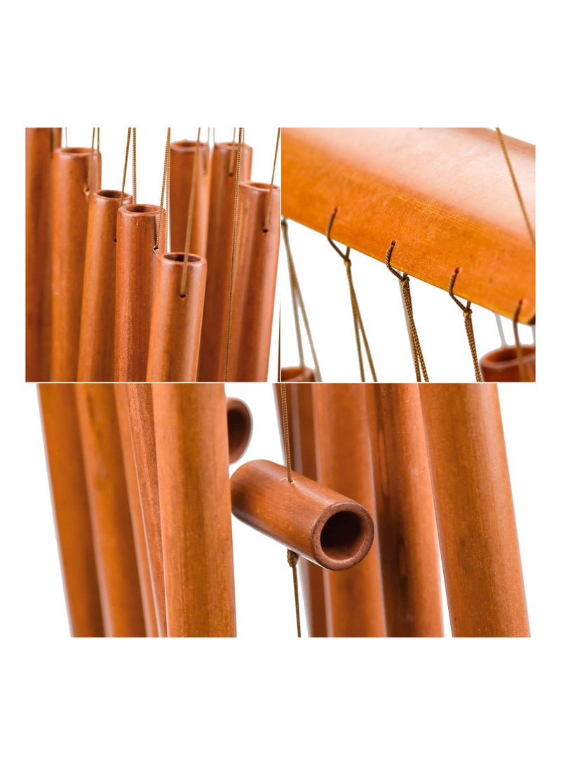 Wind Chimes, Handmade Bamboo Wind Chimes, Classic Style, Wood Wind Chime, Large Deep Tone Wind Bells, with Natural Relaxing Soothing Sound, Indoor Outdoor Wooden, for Garden and Home Decoration - Image 2