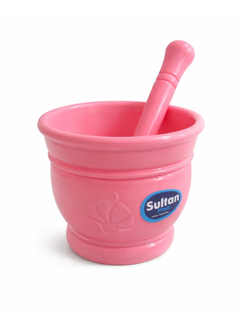 Sultan Plast Heavy-Duty Plastic Mortar and Pestle Set, Classic Design Crusher for Garlic, Herbs, and Spices - Image 1