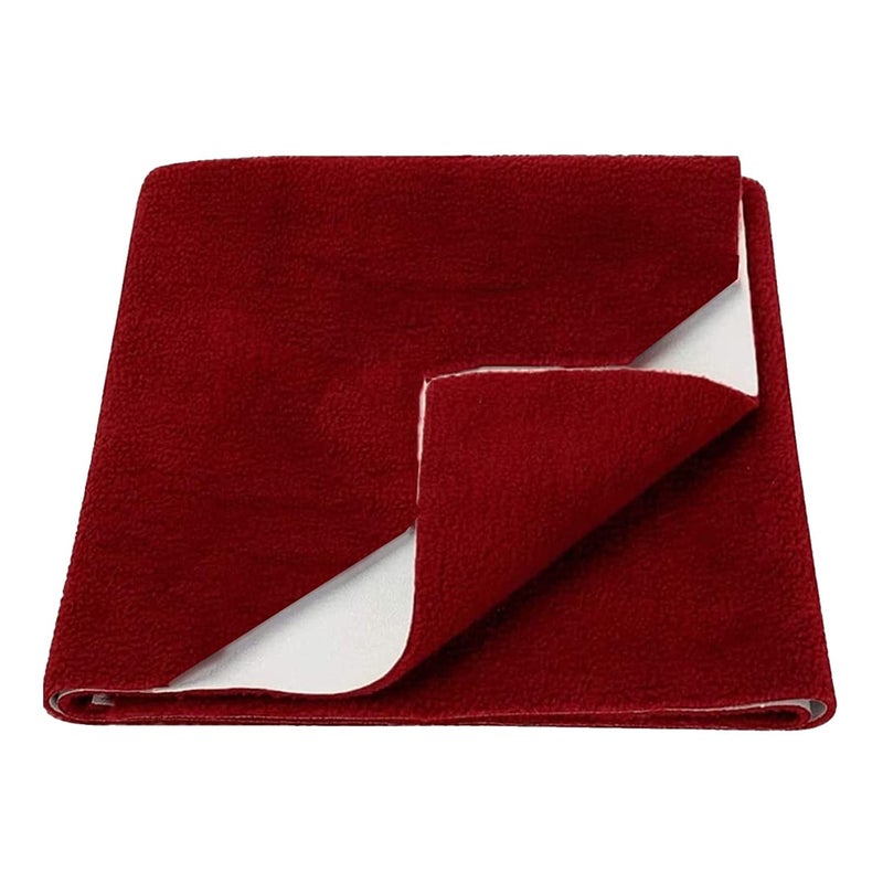 ATOOTFUSION Waterproof Quick Dry Sheet for Baby | Bed Pad Anti-Piling Fleece Extra Absorbent Washable Matress Protector | Baby Bed Protector Sheet for Toddler Children (Large - 55"x39", Maroon) - Image 2