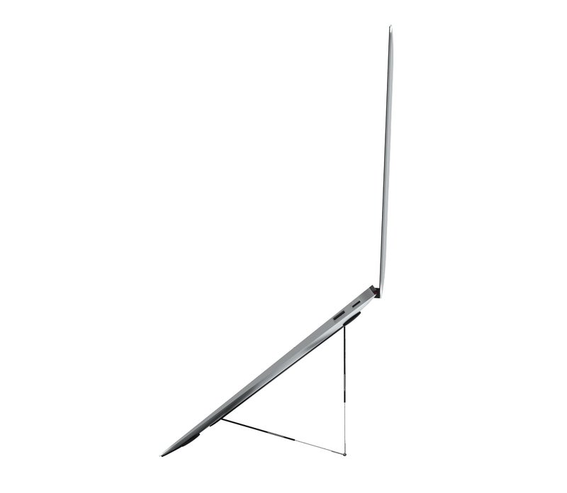 MAJEXTAND Paper-Thin Stand for MacBook, Laptop Riser, Slim Portable Ergonomic Ventilated Stand, 6 Adjustable Heights from 2.1" to 3.6", Compatible with Laptops Up to 18”, US Patented (Black) - Image 4