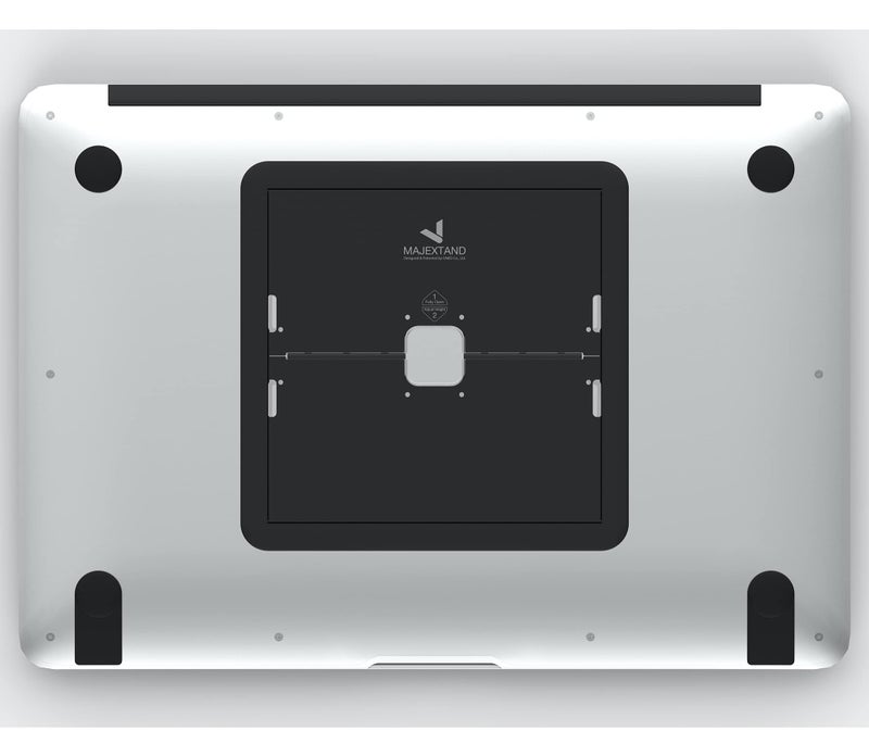 MAJEXTAND Paper-Thin Stand for MacBook, Laptop Riser, Slim Portable Ergonomic Ventilated Stand, 6 Adjustable Heights from 2.1" to 3.6", Compatible with Laptops Up to 18”, US Patented (Black) - Image 2