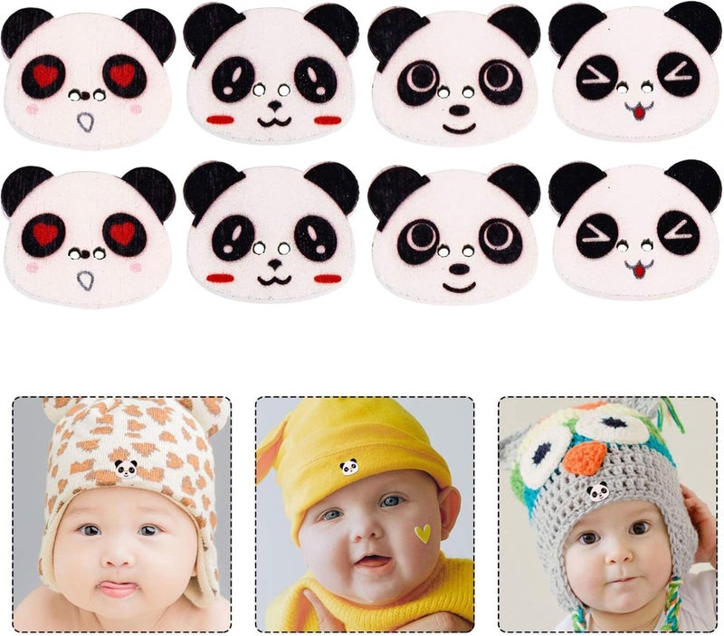 woobles Decorative Head Lovely for Fasteners Panda Clothing DIY Cute On Accessory Embellishment Scrapbooking Buttons Crafts Accessories Decoration Sewing Arts Sew Wooden Cartoon Flatback Panda Conventional 2.2X1.7X0.35CM - Image 5