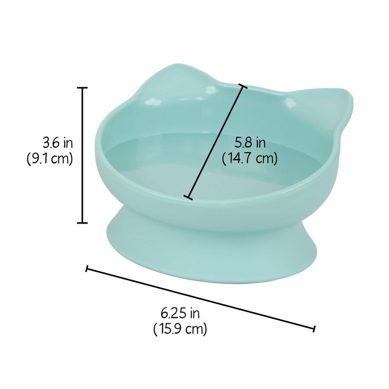 Kitty City Elevated Cat Bowls (Set of 2), Whisker-Friendly Raised Cat Food & Water Dishes, Modern Pedestal Design, Dishwasher Safe, 10.8 oz Each â€“ Pink & Teal - Image 3