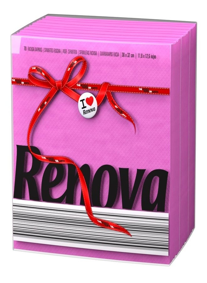 Renova Extra Soft and Absorbent Paper Napkins (Fuchsia) - Pack of 70 Pieces - Image 1
