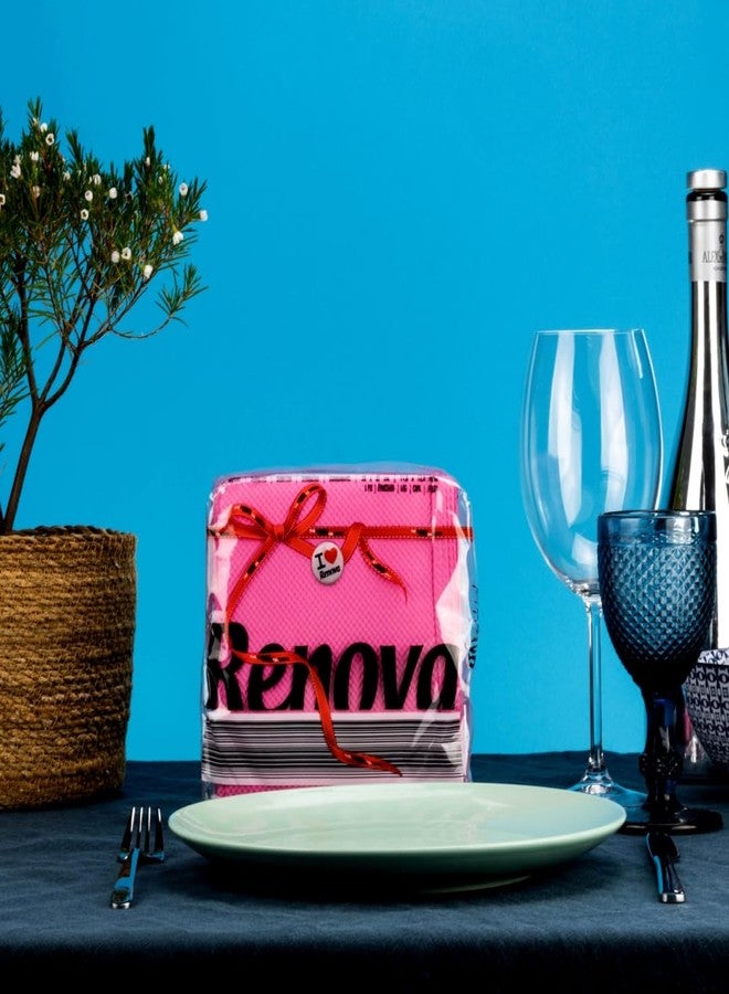 Renova Extra Soft and Absorbent Paper Napkins (Fuchsia) - Pack of 70 Pieces - Image 3