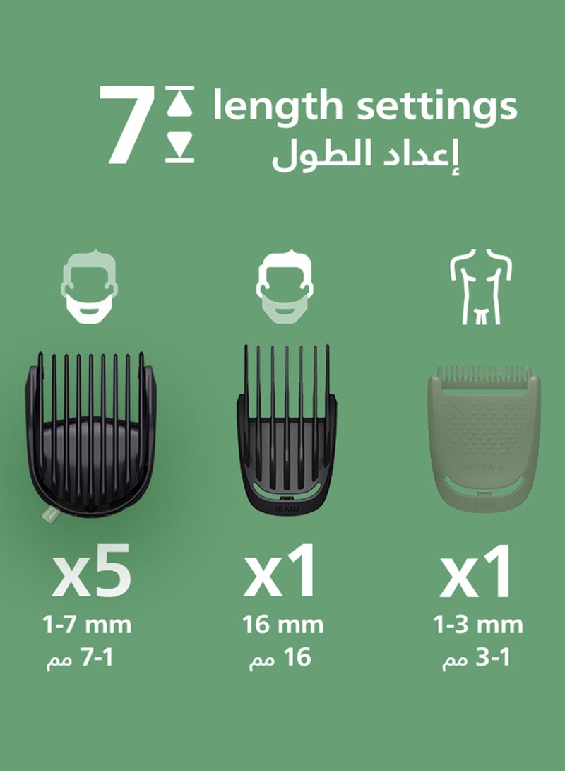 Philips All-in-One Trimmer MG5932/15 | 11-in-1 Face, Hair & Body Grooming | Self-Sharpening Blades | 120min Cordless | Showerproof | USB-A Charging | Pouch Included Light Grey - Image 3
