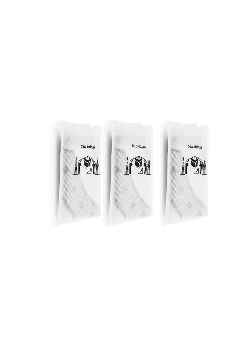 Alhuda set of waterproof travel prayer mats (3 pieces) white - Image 3