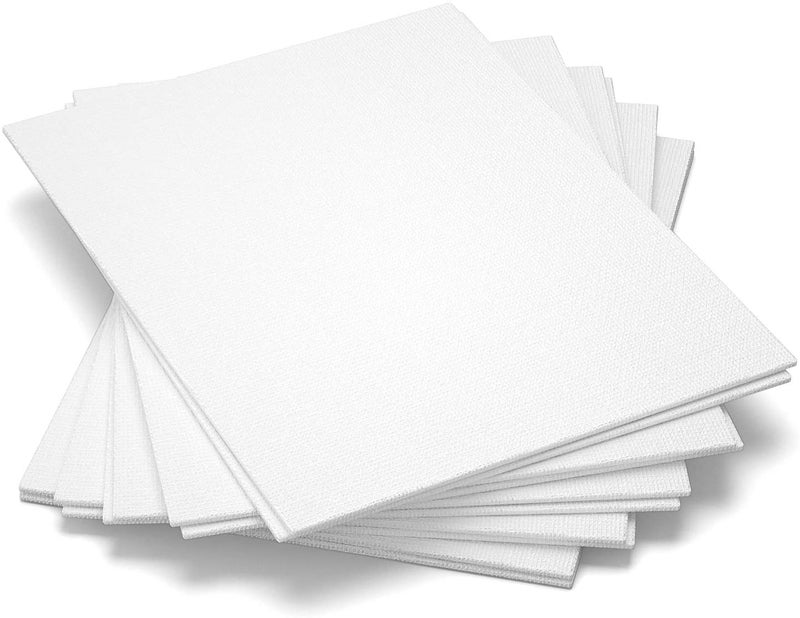Worison Roy Fine Art Cotton Canvas Board Medium Grain 8 X 8 Inch with 4MM Board Backing - Pack of 10 - White - Image 4
