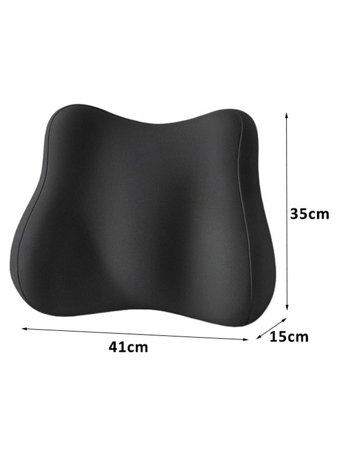 Lumbar Support Pillow for Office Chair Back Support Pillow for Car Computer Gaming Chair Recliner Memory Foam Back Cushion for Pain Relief Improve Posture Mesh Cover Double Adjustable Straps (Black) - Image 2