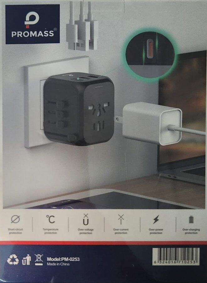 PROMASS - Universal charger with 4in1 ports, 38W, PM-0253 - Image 2