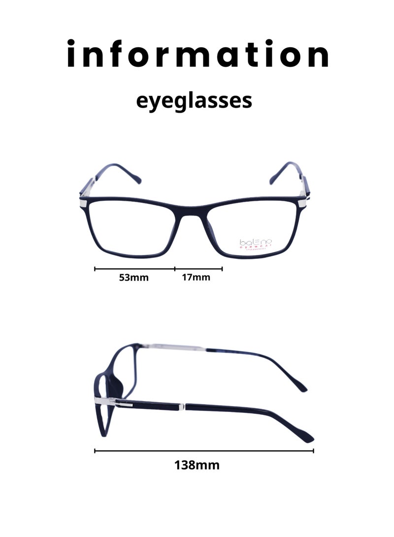 Baleno WAYFARER Frame Eyeglasses with High-Quality Anti-Reflective Lenses - Stylish & Durable Prescription Glasses - Image 2