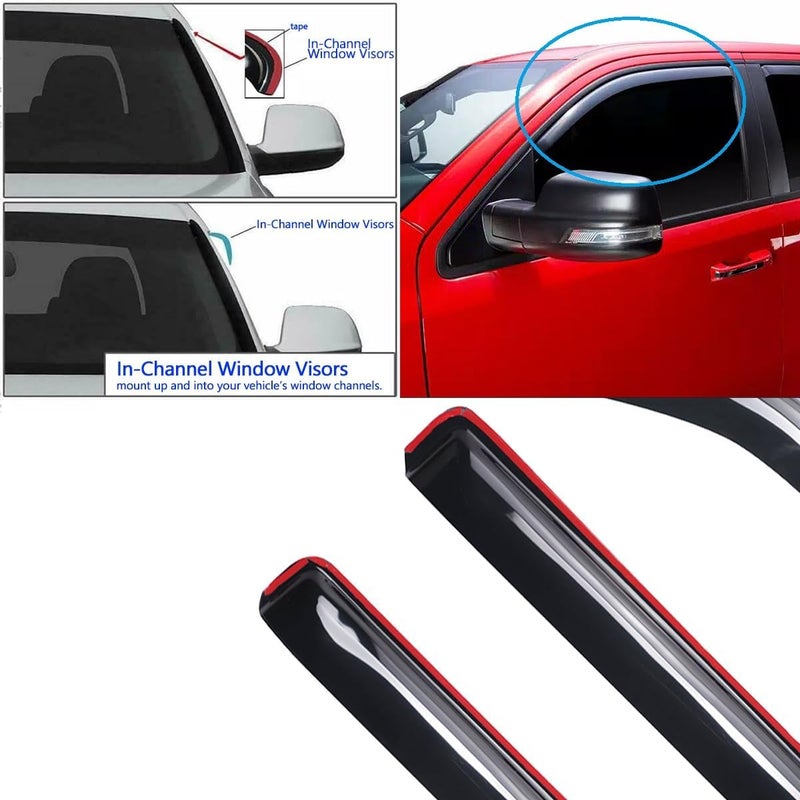 Deebior 194623 Original Side Window Wind Deflector Set for Dodge Ram 1500, 2500 & 3500 - Image 3