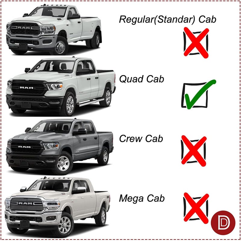 Deebior 194623 Original Side Window Wind Deflector Set for Dodge Ram 1500, 2500 & 3500 - Image 2