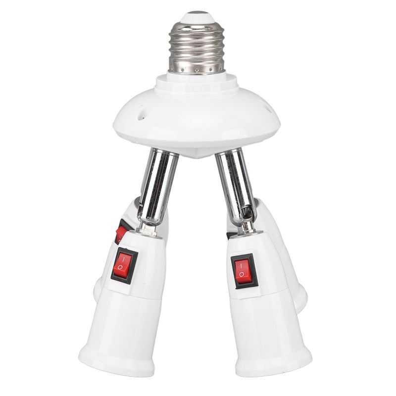 Light Splitter Socket 4 in 1 Bulb Splitter E26 E27 Heat Resistant 360 Degrees Rotation 180 Degrees Bending Light Splitter with Switch 85‑265V - Image 2