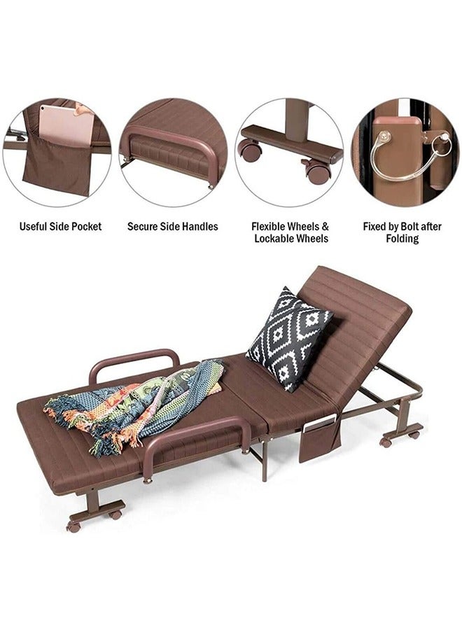 JCB CHIC Folding Bed,Single Bed Office Siesta Shrink Bed Household Simple Companion Cotton Folding Bed - Image 3