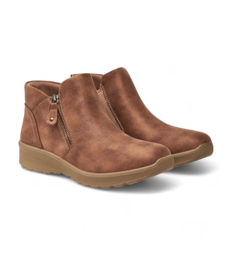SKECHERS بوت كاحل سكيشرز مودرن كومفورت للنساء - لوفلي فايب - فول إن بلوم، فطر، 9 - Image 4