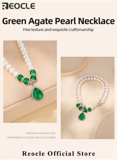 REOCLE Women's Pearls Necklace Earrings Bracelet Set 3 Pcs Jewelry Set Simulated Pearls Accessories Vintage Costume Jewelry  - Image 5