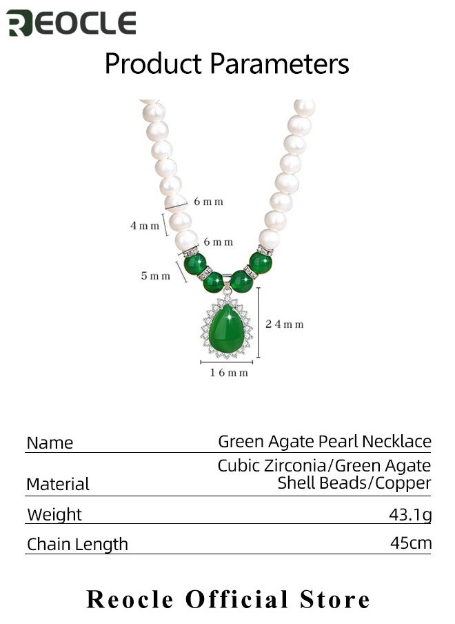 REOCLE - Women's Pearls Necklace Earrings Bracelet Set 3 Pcs Jewelry Set Simulated Pearls Accessories Vintage Costume Jewelry - Image 1