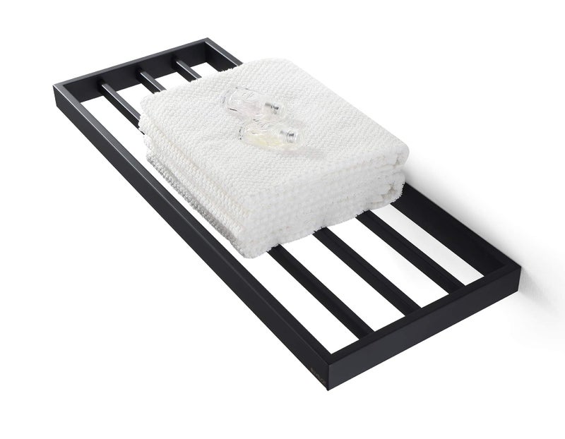 BUVELOT BUVELOT Lavatory Bath Towel ShelfMinimalist Towel Rack for BathroomWall Mounted and Modern Hotel Style with Towel BarTowel Holder 24Inch Matte Black 073090MB Ler Series 
