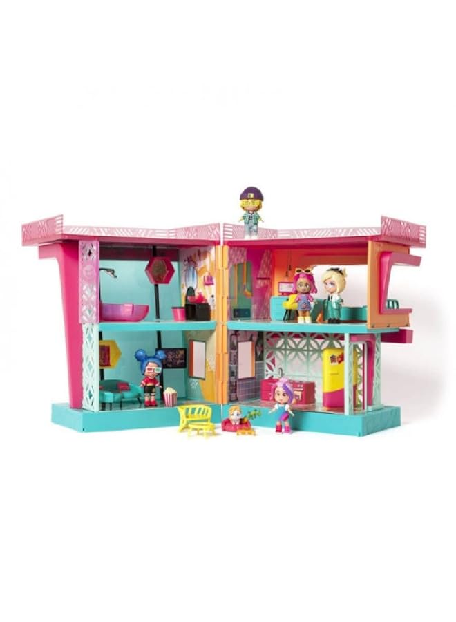 كوكيلوس فيلا أحلام لونا - بيت دمى مع ملحقات ودمية وحيوانات أليفة حصرية. يشمل ملصقات أثاث وأرضيات قابلة للتبديل. - Image 1