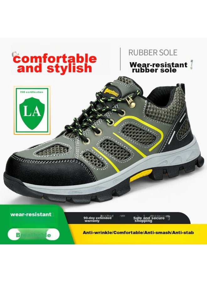 Jingtu Jingtu Safety Shoes For Men, Summer Breathable Steel Toe Cap, Puncture-resistant, Odor-resistant, Wear-resistant, Construction Site Work Shoes 857t Size 37 - Image 1