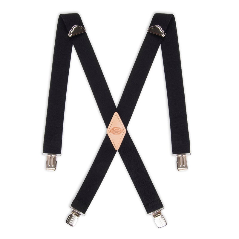 Dickies mens 1-1/4 Solid Straight Clip apparel suspenders, Black, One Size US - Image 1