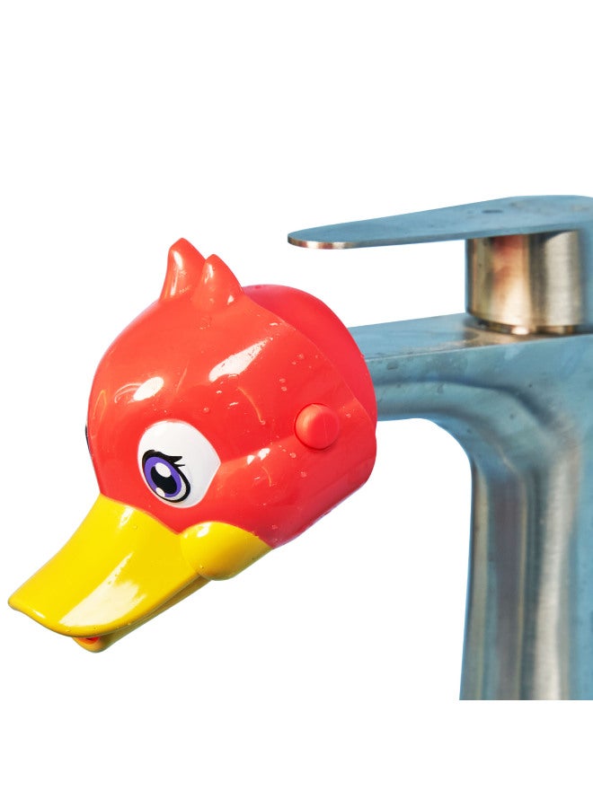 Baochenjia Cute Shape Baby Faucet Extender Splash-proof Children's Washing Gloves Mouth Guide Sink Extension-Specifications:Red Duck Head Ordinary Version  - Image 1