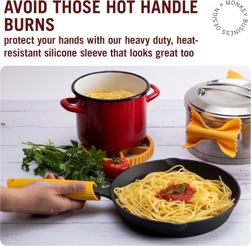 Monkey Business Silicone Kitchen Tool  Penneshaped kitchen utensil for hot handles when cooking and serving  NonSlip Penneshaped Silicone Sleeve Ideal for cast metal griddles and skillets - Image 3