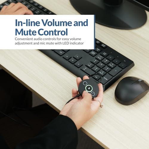 Cyber Acoustics Stereo USB Headset with ENC (AC-204ENC) – Environmental Noise Cancelation, Audio for Calls & Music, in-Line Control Module, Perfect for Call Center, Classroom, Home - Image 4