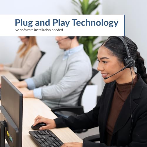 Cyber Acoustics Stereo USB Headset with ENC (AC-204ENC) – Environmental Noise Cancelation, Audio for Calls & Music, in-Line Control Module, Perfect for Call Center, Classroom, Home - Image 5