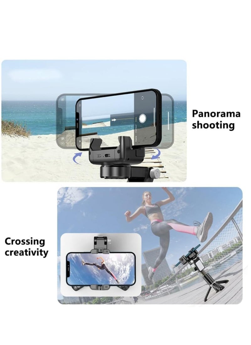 Generic - 4 in 1 Selfie Stick, Portable Tripod Gimbal stabilizer with Built-In Extension Rod, APP Interaction and remote-control phone gimbal, Auto Balance and auto face tracking gimbal for Vlog - Image 1