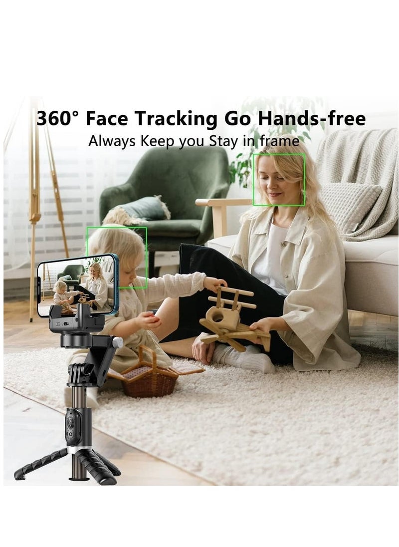 Generic - 4 in 1 Selfie Stick, Portable Tripod Gimbal stabilizer with Built-In Extension Rod, APP Interaction and remote-control phone gimbal, Auto Balance and auto face tracking gimbal for Vlog - Image 1