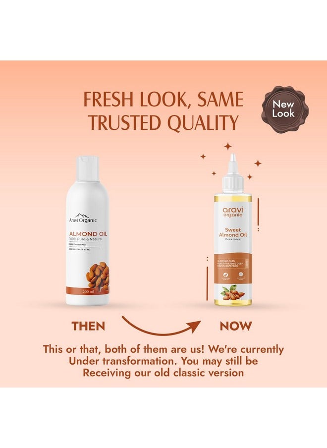 Aravi Organic 100% Pure Cold Pressed Almond Oil - For Hair Growth, Skin Care And Moisturising - 200 Ml…  - Image 2