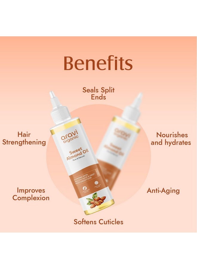 Aravi Organic 100% Pure Cold Pressed Almond Oil - For Hair Growth, Skin Care And Moisturising - 200 Ml…  - Image 3